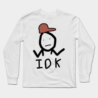 IDK Stickman Shrug Long Sleeve T-Shirt